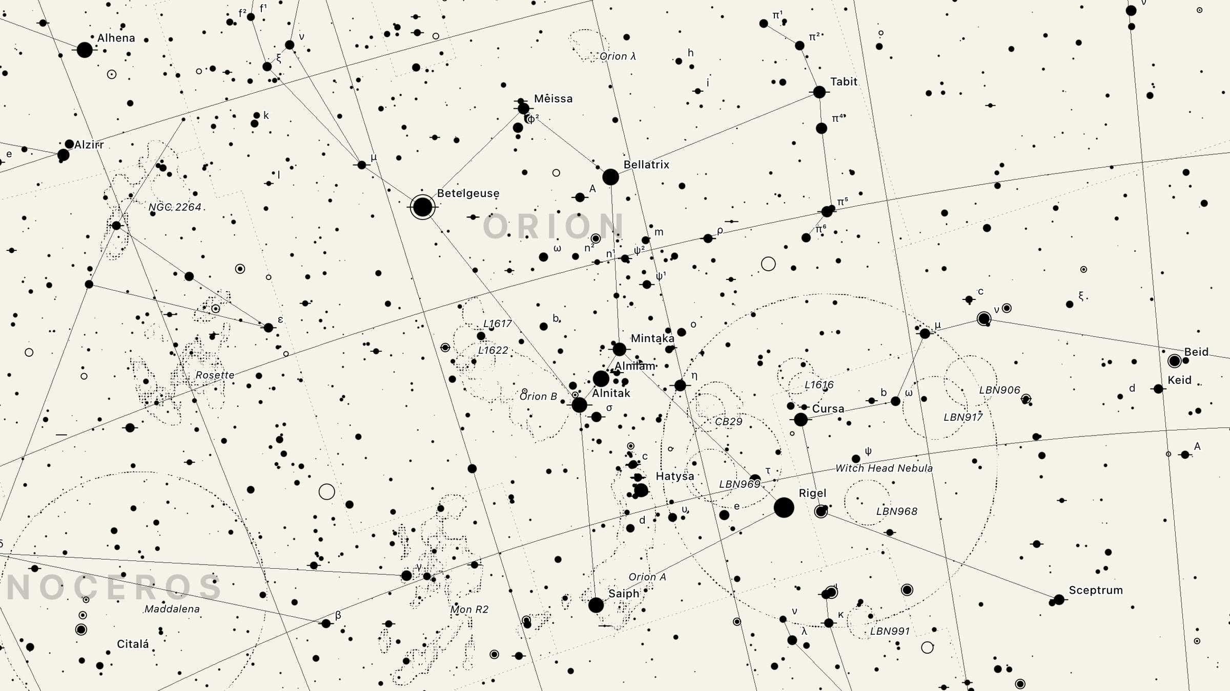 Orion shown in chart mode as seen from Sol